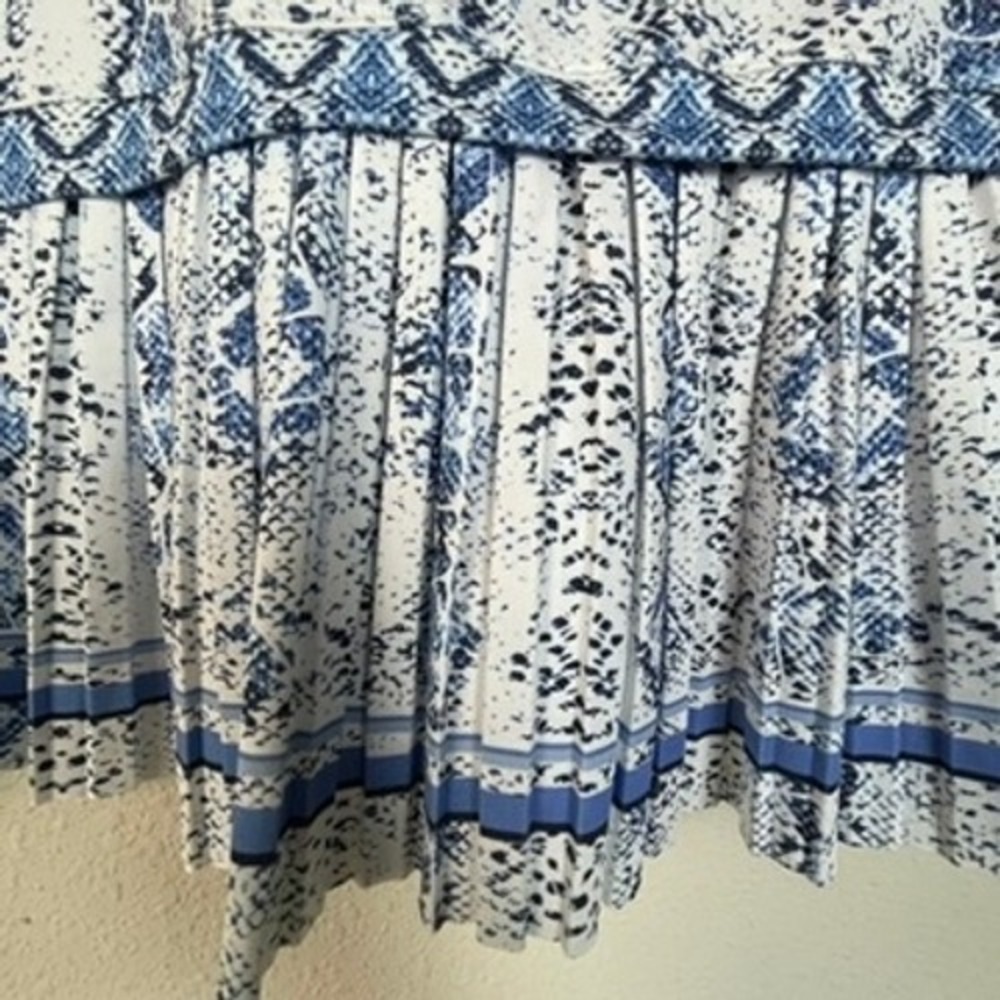 Lucky in Love Womens Tennis Skirt M Snake Print Pleated Athletic Skort Blue - Picture 6 of 9